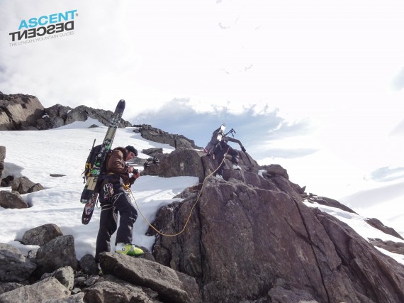 On the west ridge of 1324 in the Jiehkkevarri massif we found some good ground to practice rope work. Photo: Jimmy Halvardsson