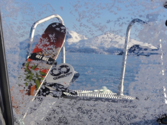 Skiing by boat