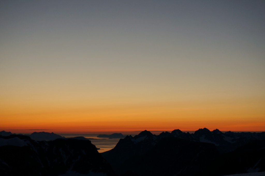 Due to a weather window we started the climb in the evening, Big reward up high with incredible light. Photo: Jimmy Halvardsson