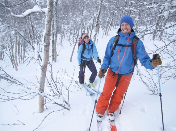 Skiing in the forest near Tromsø today